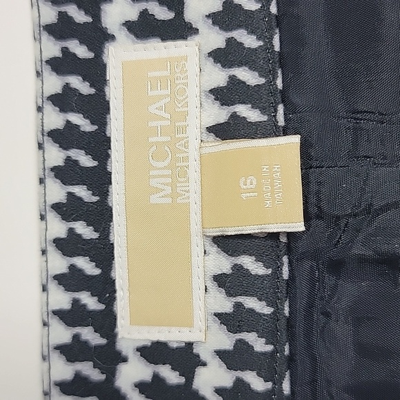 MICHAEL KORS SZ 16 HOUNDSTOOTH SKIRT BLACK BLUE WHITE - Picture 4 of 12
